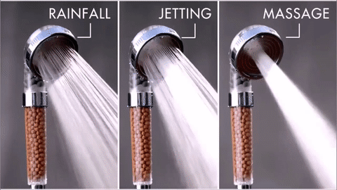 3-Mode High-Pressure Shower Head with Built-In Water Purifier
