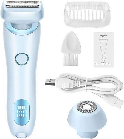 Woman Electric Razor, Lady Shaver Gift, Rechargeable Face Leg Bikini Trimmer Wet Dry Use
