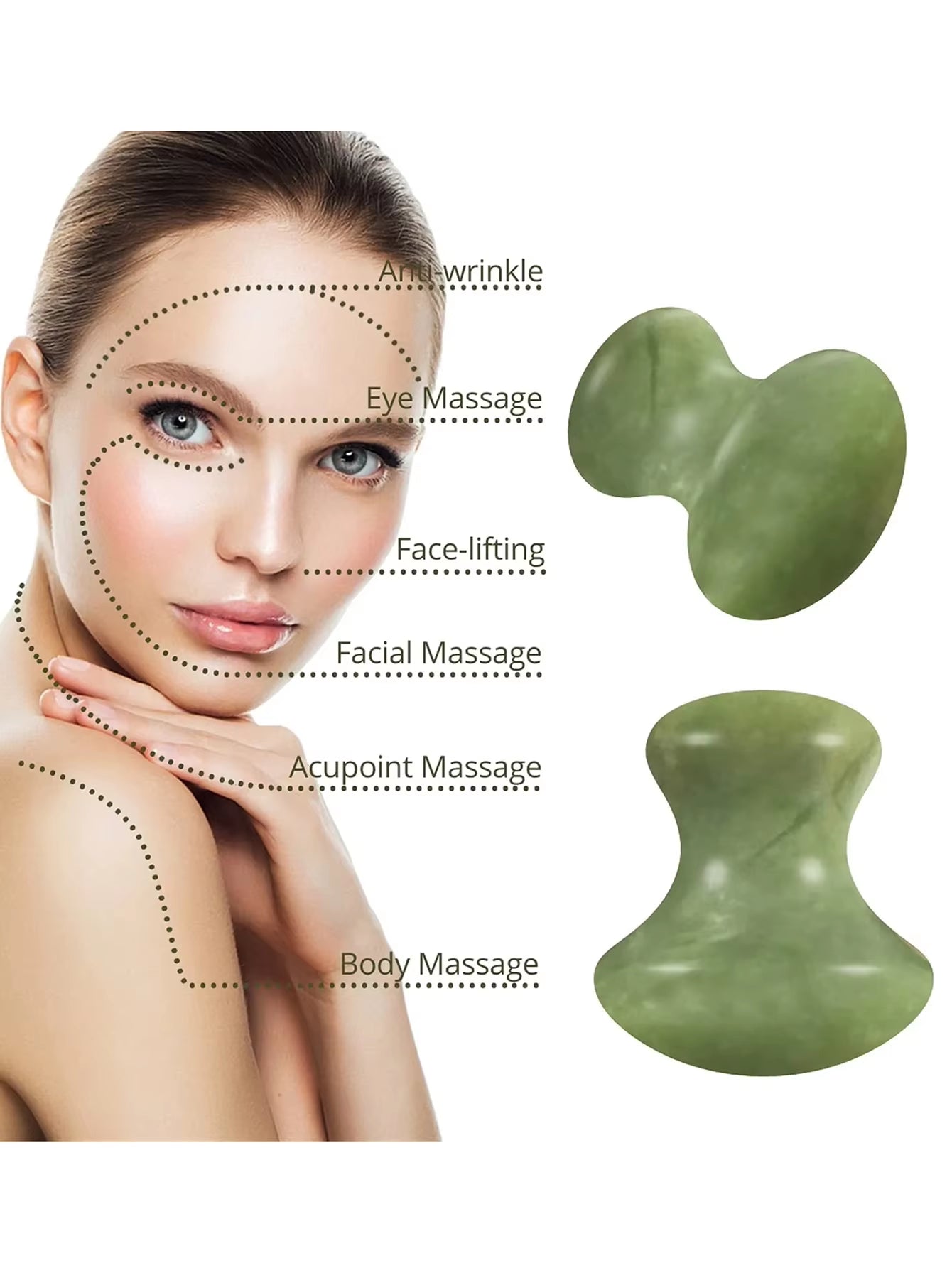 1 Pcs Natural Green Quartz Stone Massager Facial Roller Beauty Mushroom Shape Massage Eye Neck Care Slimming Health Beauty Tools