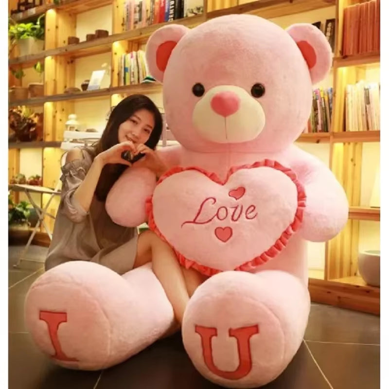 Valentine Day Gift 80/100Cm Big LOVE Plush Toy Bear Giant Stuffed Animals Birthday Gifts Soft Pillow Dolls Grilfriend Girls Wife