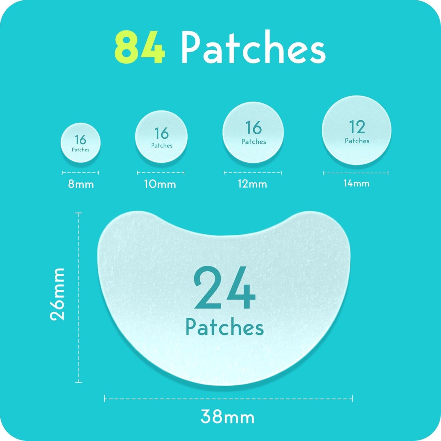 Acne Patches Large, Hydrocolloid Pimple Patches for Breakouts, Zit and Blemish, Acne Patches for Face, Chin, Back and Body with Tea Tree Oil