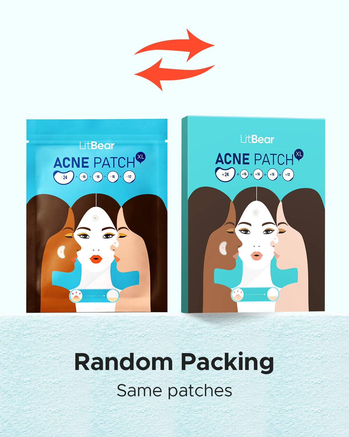 Acne Patches Large, Hydrocolloid Pimple Patches for Breakouts, Zit and Blemish, Acne Patches for Face, Chin, Back and Body with Tea Tree Oil