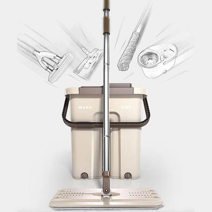 Hands-Free Flat Mop & Bucket Set