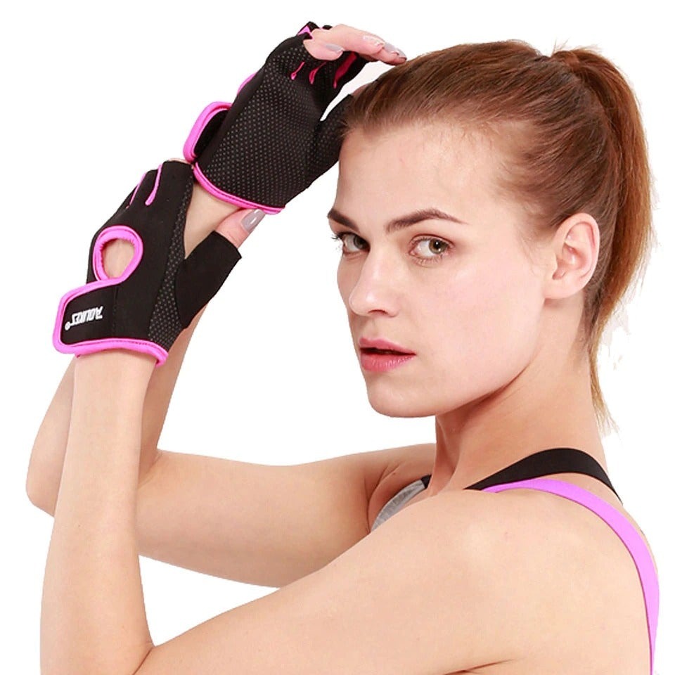 Anti-Slip Half Finger Gym Gloves | Wrist Support & Breathable Workout Gloves