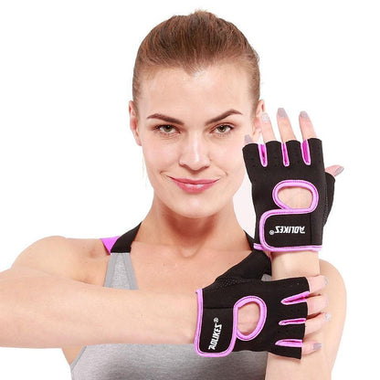 Anti-Slip Half Finger Gym Gloves | Wrist Support & Breathable Workout Gloves