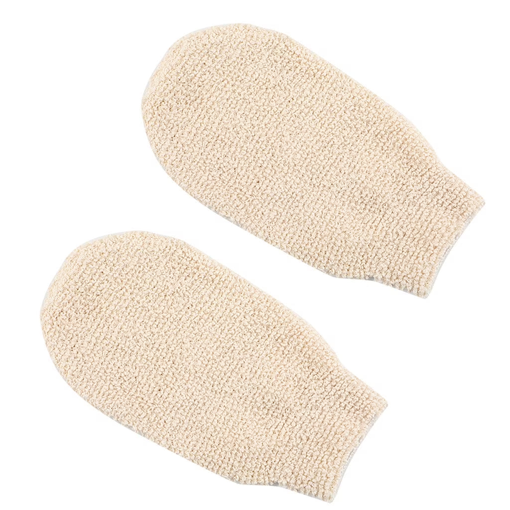 Natural Bamboo Fiber Bath Exfoliating Glove Washcloths Bathing Glove