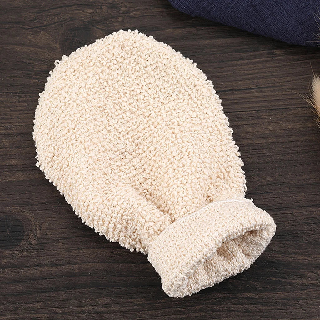 Natural Bamboo Fiber Bath Exfoliating Glove Washcloths Bathing Glove