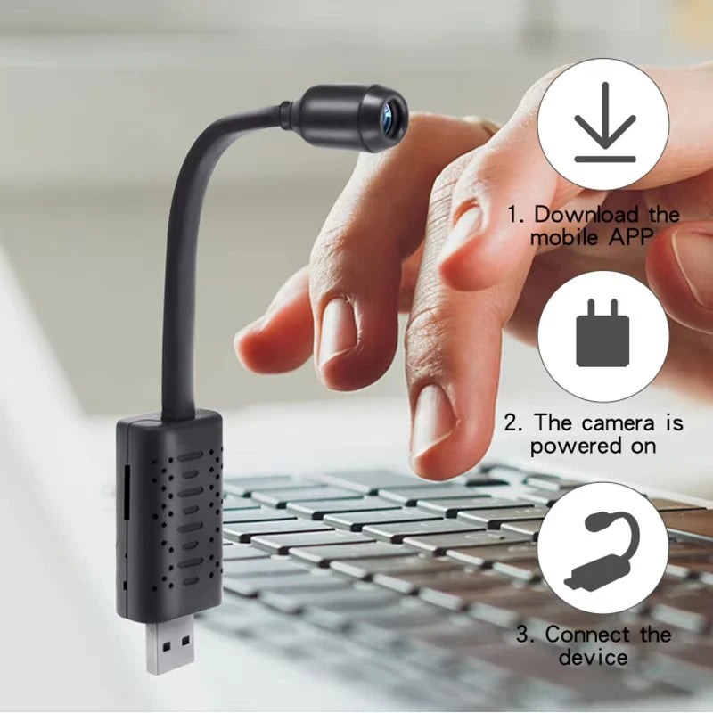 Mini WiFi USB Camera 1080P HD | Motion Detection Night Vision | Wireless Home Security