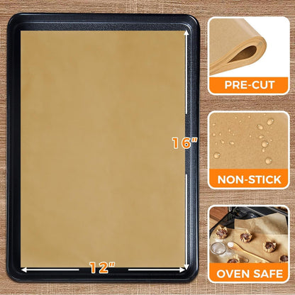 200 Precut Parchment Paper Sheets 12X16 Unbleached Non-Stick Greaseproof New
