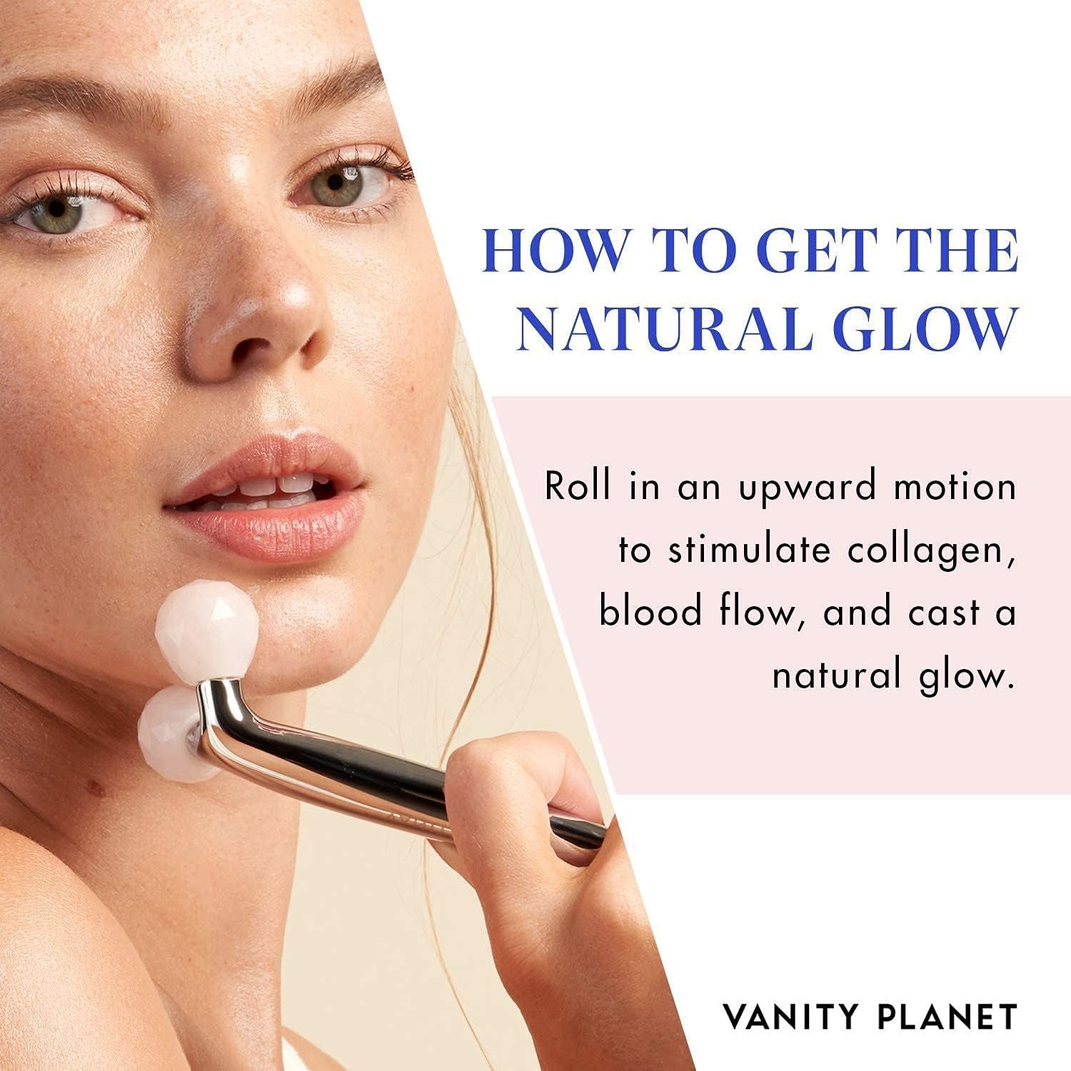 Defina Contour and Define Massaging Roller - Facial Roller Helps Stimulates Blood Flow and Helps Reduce Fine Lines - Unique V-Shaped Design for Cooling Precision