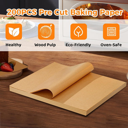 200 Precut Parchment Paper Sheets 12X16 Unbleached Non-Stick Greaseproof New