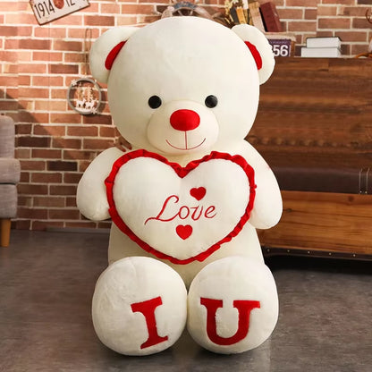 Valentine Day Gift 80/100Cm Big LOVE Plush Toy Bear Giant Stuffed Animals Birthday Gifts Soft Pillow Dolls Grilfriend Girls Wife