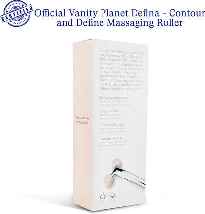 Defina Contour and Define Massaging Roller - Facial Roller Helps Stimulates Blood Flow and Helps Reduce Fine Lines - Unique V-Shaped Design for Cooling Precision