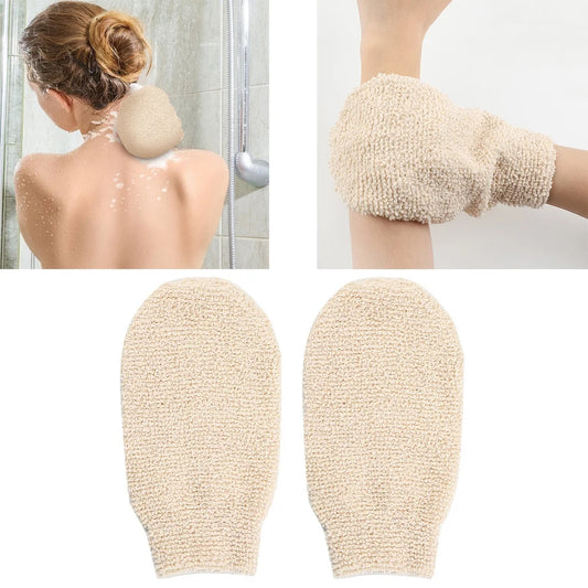 Natural Bamboo Fiber Bath Exfoliating Glove Washcloths Bathing Glove