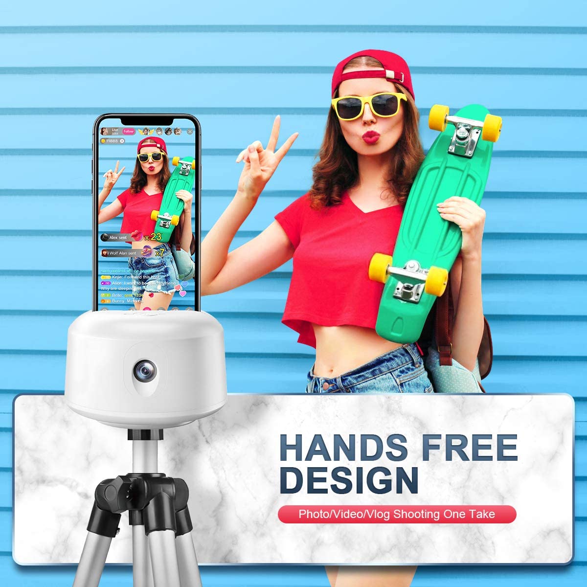 Smart Face Tracking Phone Holder | 360° Rotation