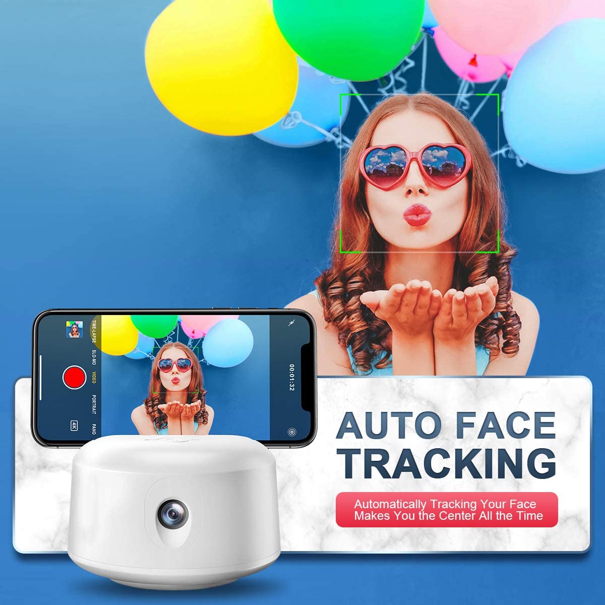 Smart Face Tracking Phone Holder | 360° Rotation
