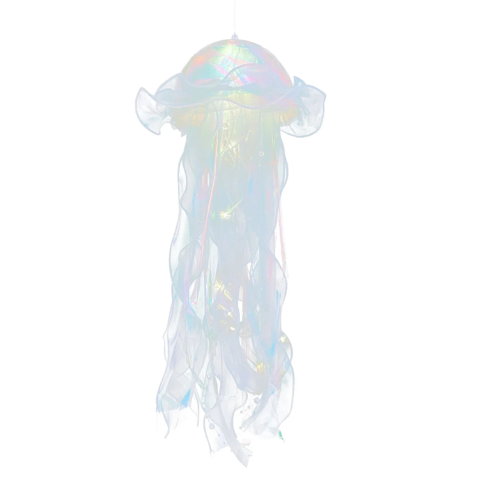 Glitter Jellyfish Lights, 8.7"X21.7" Hanging Jellyfish Decor with LED String Lights for under the Sea Party Decorations, Kids Room Night Light Ornament, Baby Shower Party Supplies