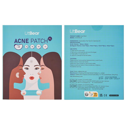 Acne Patches Large, Hydrocolloid Pimple Patches for Breakouts, Zit and Blemish, Acne Patches for Face, Chin, Back and Body with Tea Tree Oil