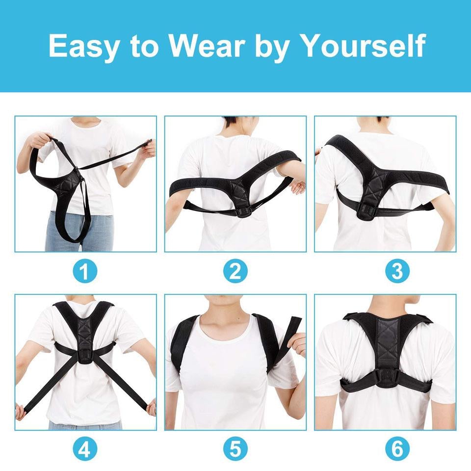 Adjustable Back Posture Corrector Belt | Shoulder & Spine Support Brace