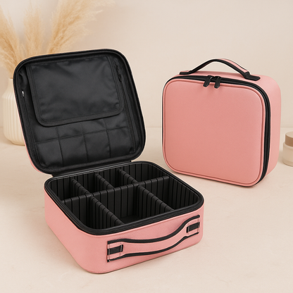 Portable Partition Makeup Bag | Adjustable Travel Cosmetic Organizer