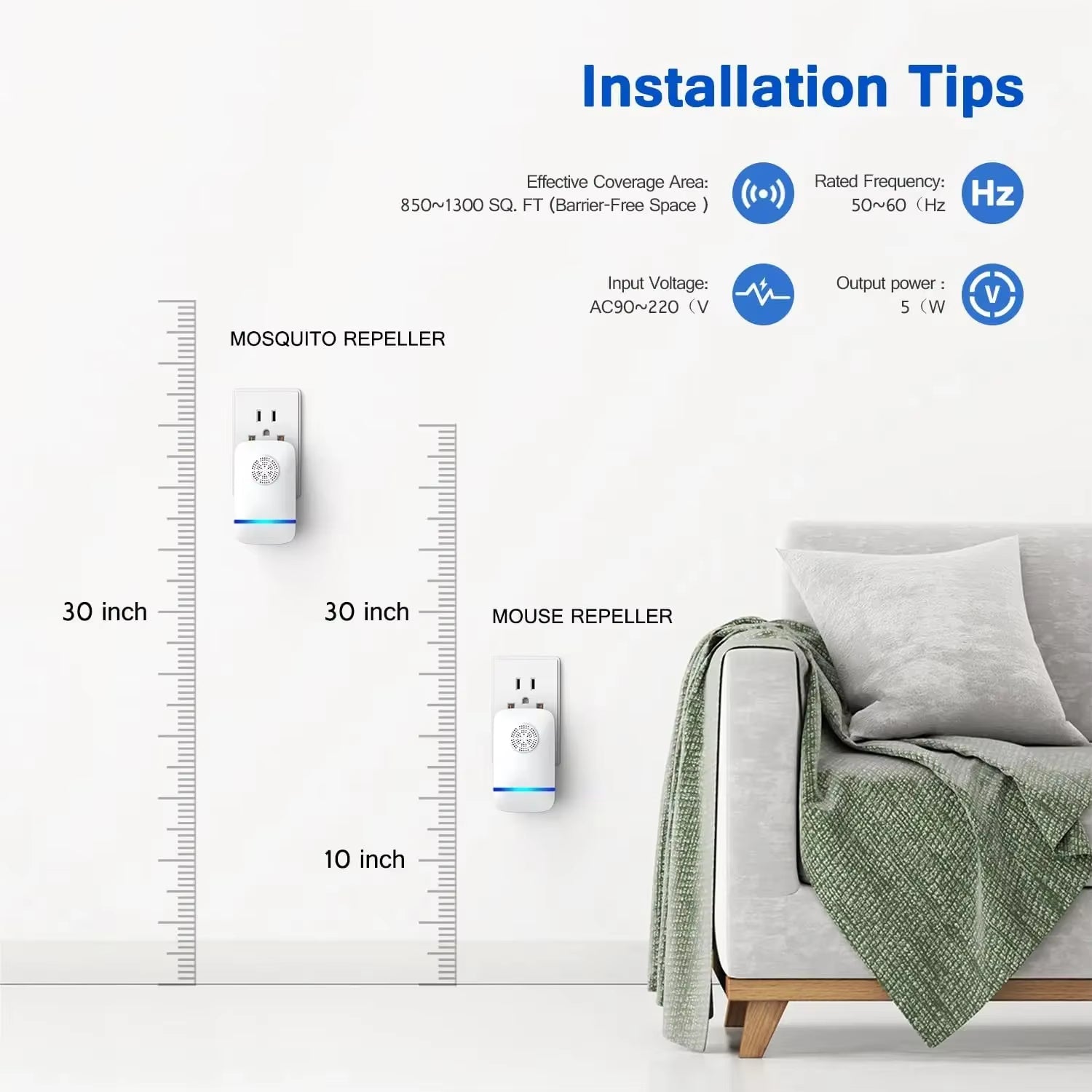 Ultrasonic Electronic Insect Repellent Pest Repeller Pest Control Electronic Ultrasonic Repeller Indoor