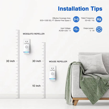 Ultrasonic Electronic Insect Repellent Pest Repeller Pest Control Electronic Ultrasonic Repeller Indoor