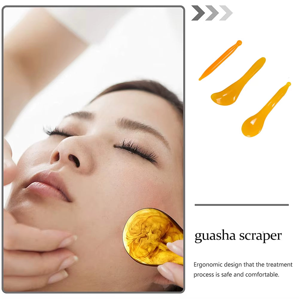 1PC Gouache Scraper Facial Massager Eye Scraping Face Massage Meridian Therapy Guasha Board Body Health Care Gua Sha Plate Tool