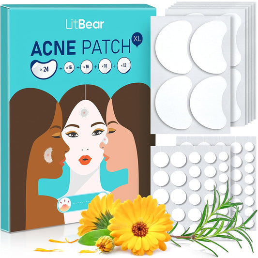 Acne Patches Large, Hydrocolloid Pimple Patches for Breakouts, Zit and Blemish, Acne Patches for Face, Chin, Back and Body with Tea Tree Oil