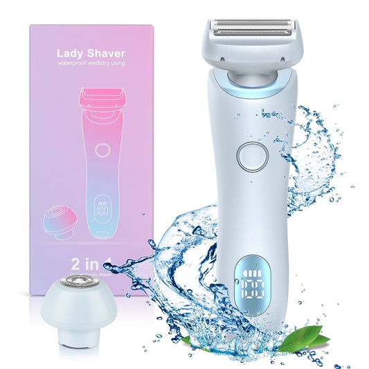 Woman Electric Razor, Lady Shaver Gift, Rechargeable Face Leg Bikini Trimmer Wet Dry Use