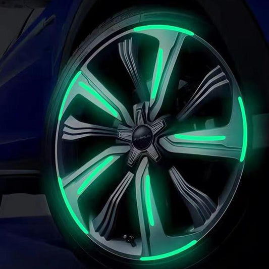 Waterproof Reflective Car Stickers 40Pcs - Luminous Wheel Hub Decorative Strips for Car Protection and Motorcycle/Bicycle Decoration