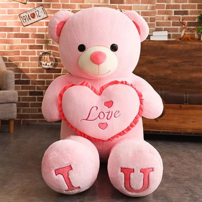 Valentine Day Gift 80/100Cm Big LOVE Plush Toy Bear Giant Stuffed Animals Birthday Gifts Soft Pillow Dolls Grilfriend Girls Wife