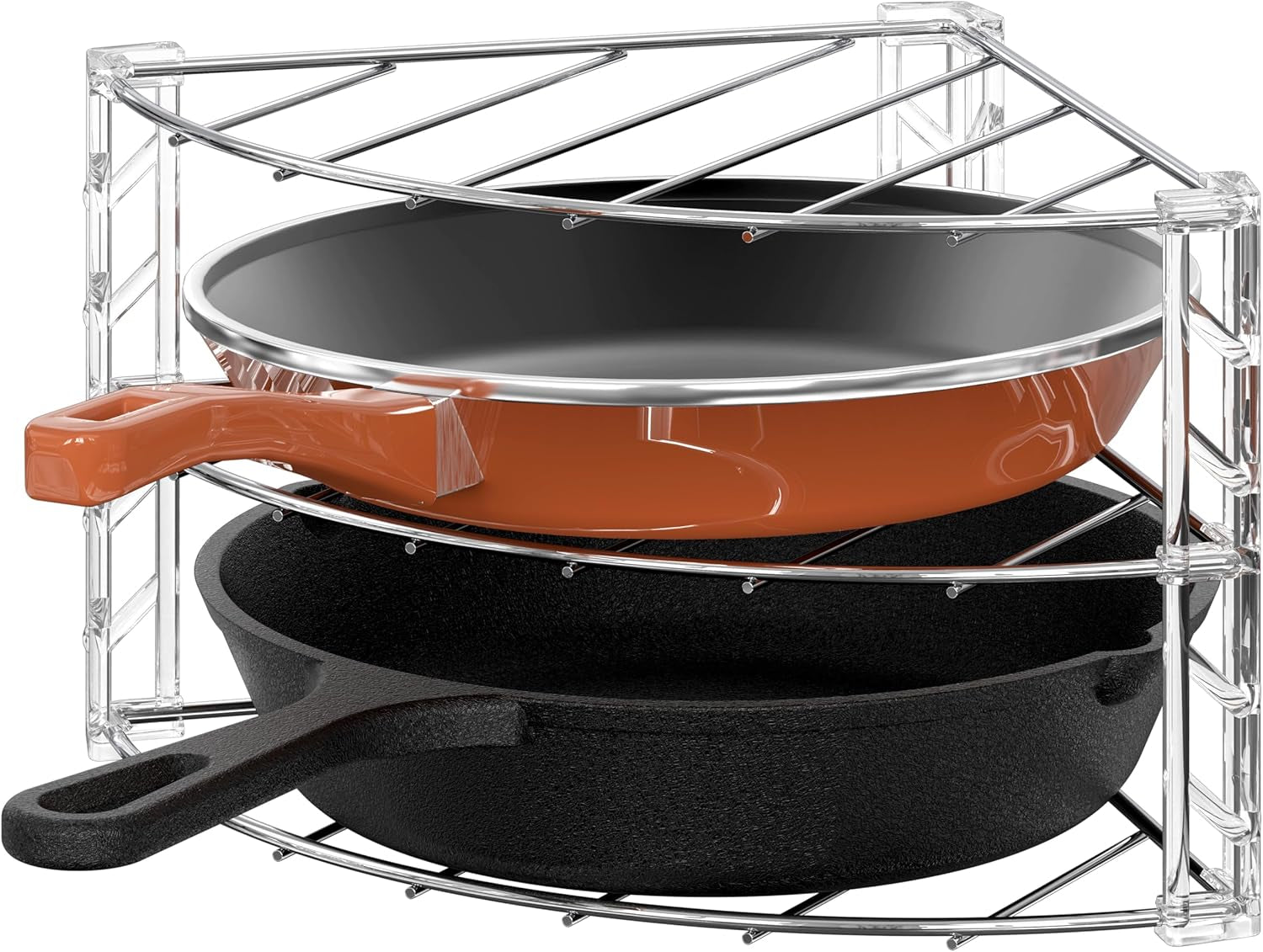 3-Tier Counter and Cabinet Corner Shelf Organizer, Chrome