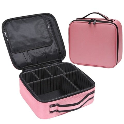 Portable Partition Makeup Bag | Adjustable Travel Cosmetic Organizer