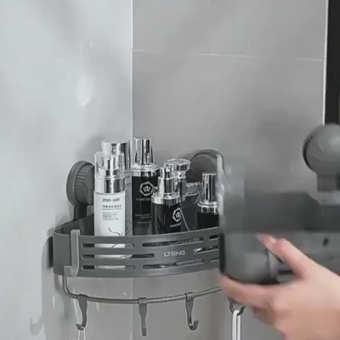 Triangular Suction Cup Bathroom Corner Shelf