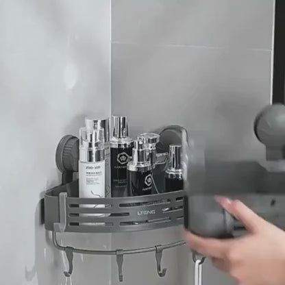 Triangular Suction Cup Bathroom Corner Shelf